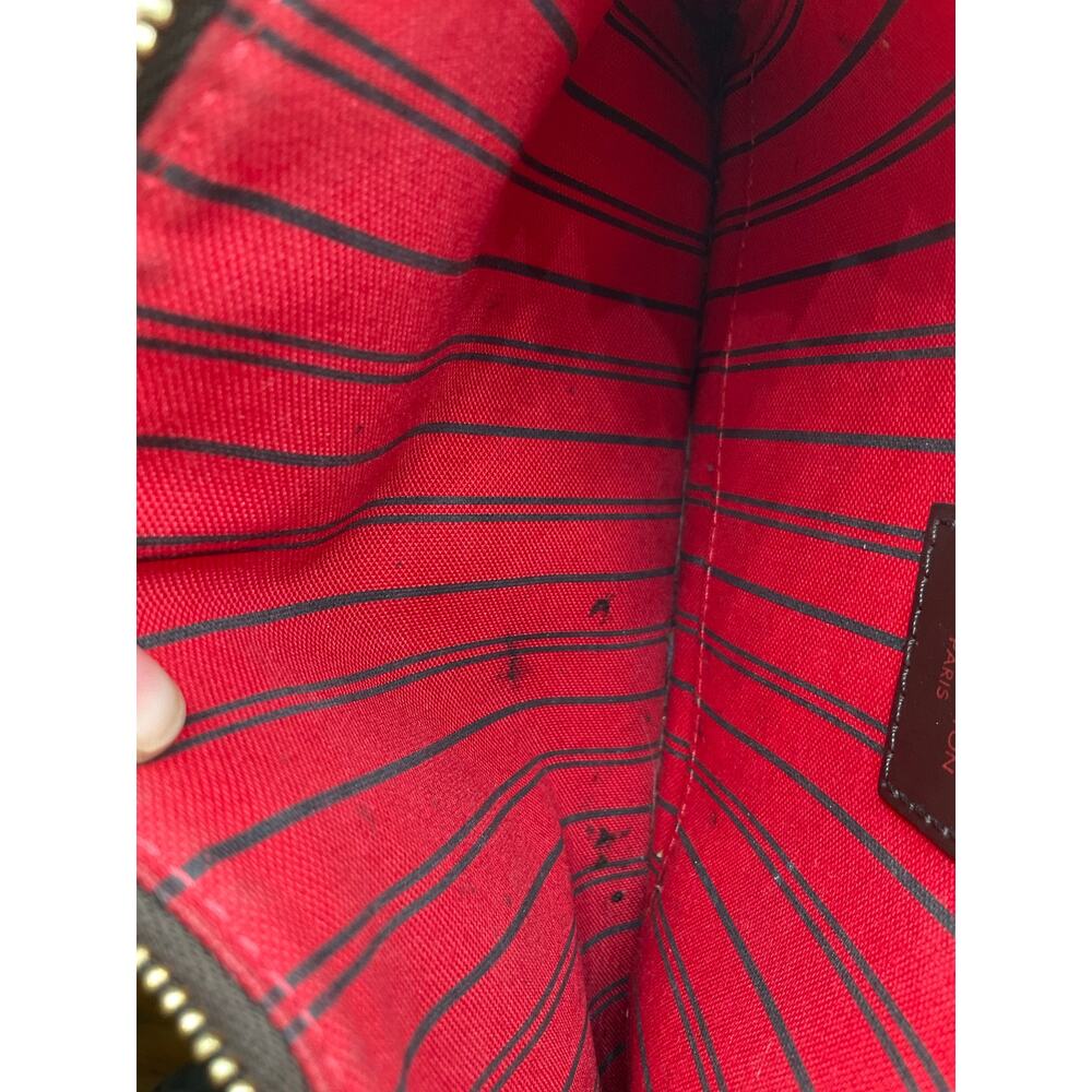 Pre-Owned Checkered Louis Vuitton Clutch- about 9.5 x 6 inches, Brown/Red - Picture 5 of 7